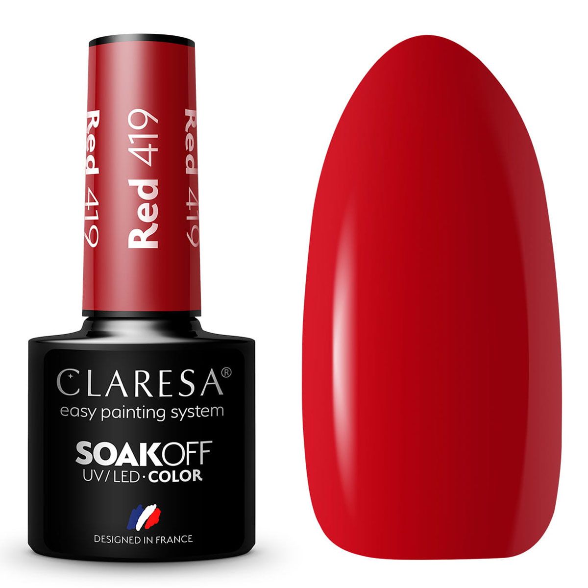 Claresa uv led gel polish 5ml rød 419 varme følelser