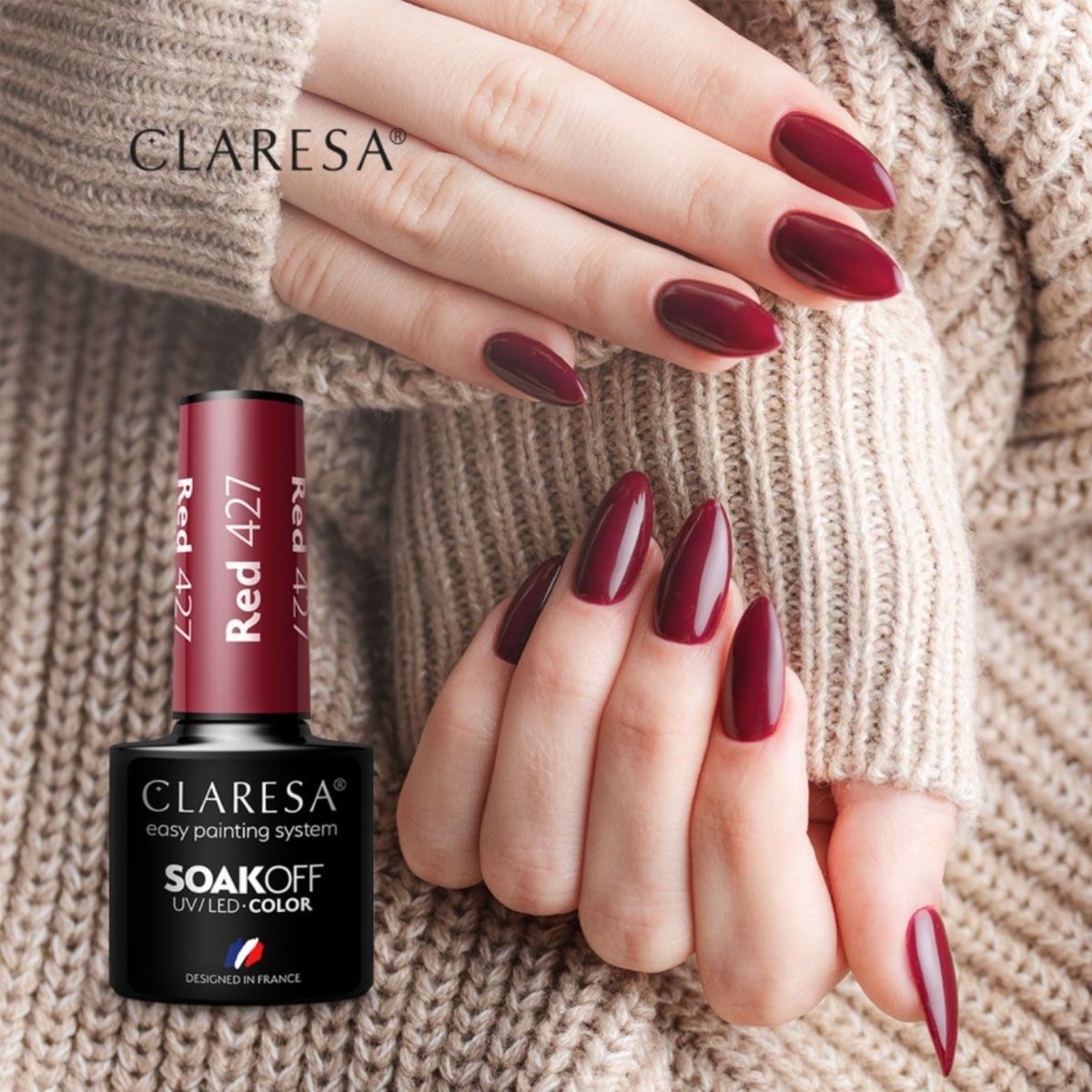 Claresa UV LED Gel Polish 5ml Rød 427 Funfair