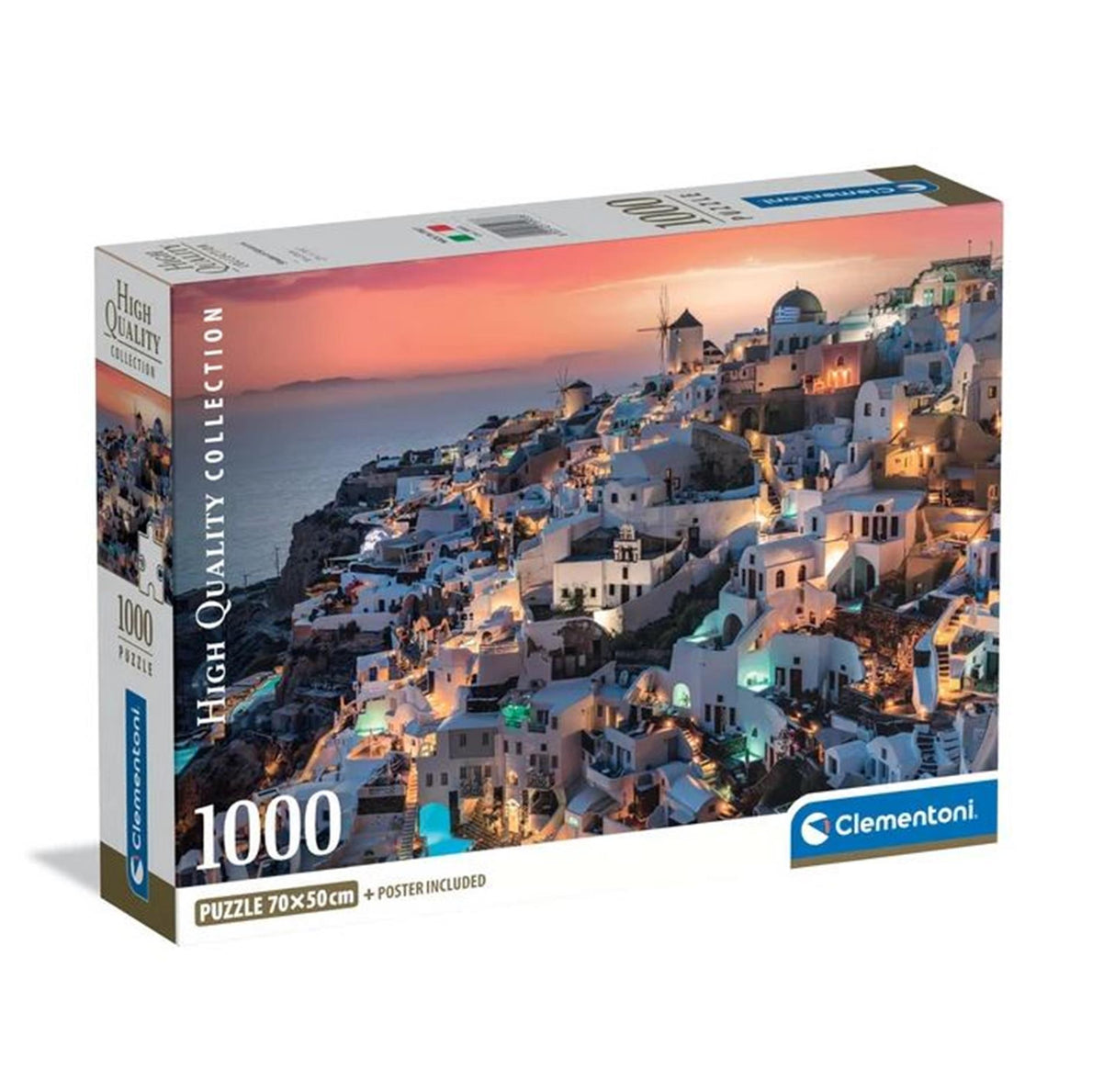 Clementoni puslespil 1000 brikker nuancer af santorini 2025-komp
