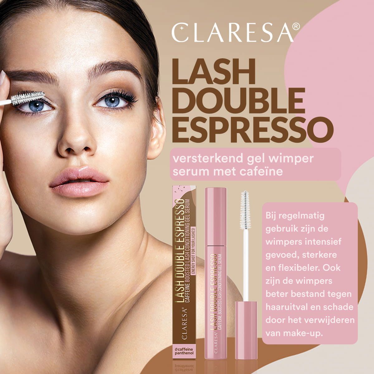 Claresa lash dobbelt espresso øjenvippeserum 10gr.