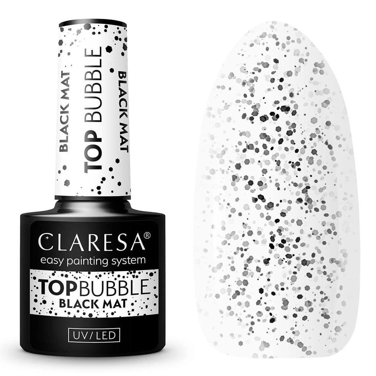 Claresa top coat bubble black matt no wipe 5ml