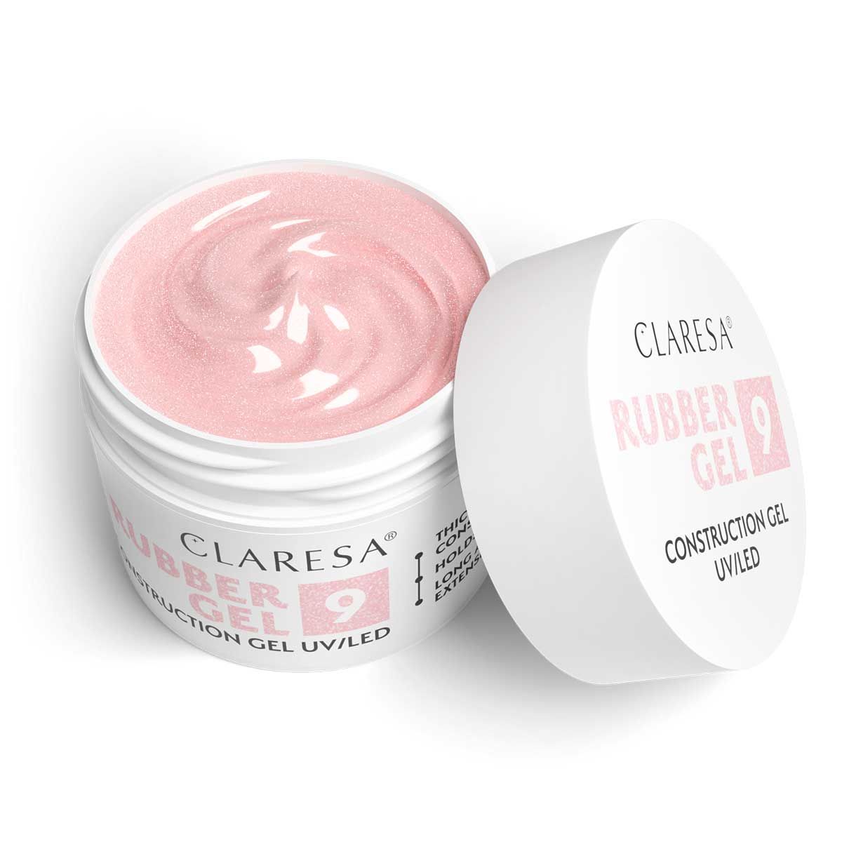 Claresa gummi gel 9 sparkle pink 45gr.