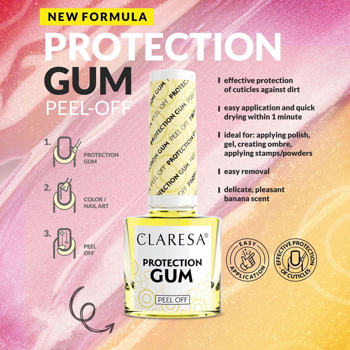 Claresa beskyttelse tyggegummi peel off 5ml