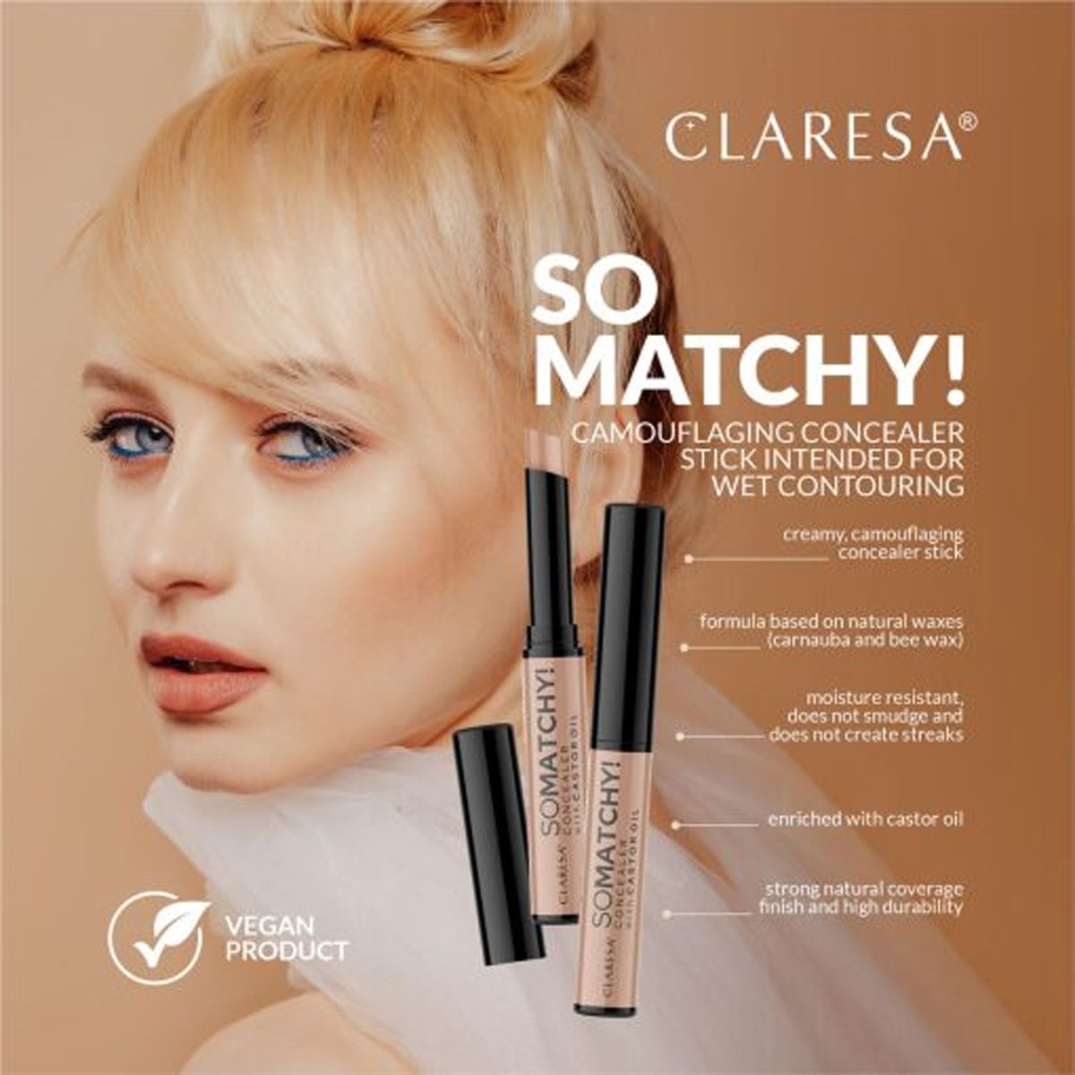 Claresa så matchende! concealer cover stick 04 contouring 3gr.
