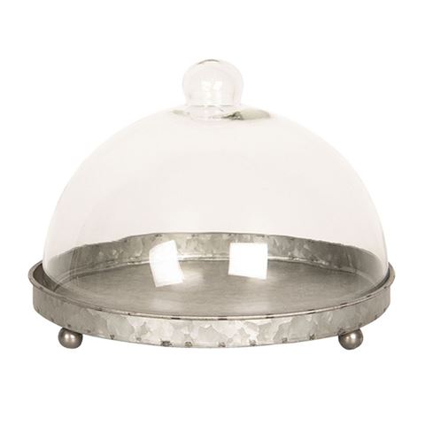 Clayre eef klokkeglas 6gl2491 grå gennemsigtig 21x15 cm