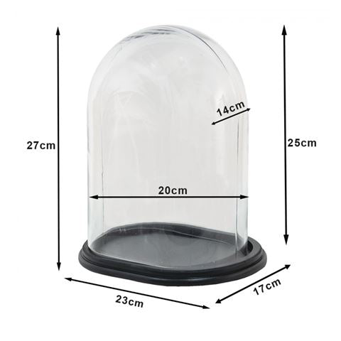 Clayre eef klokkeglas 6gl3482 gennemsigtig 21x16x27 cm