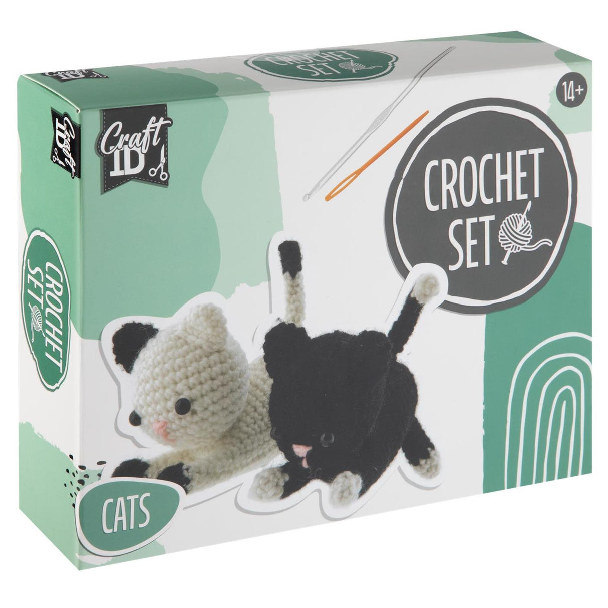 Craft id hæklepakke to katte - inkl. nål og tråd