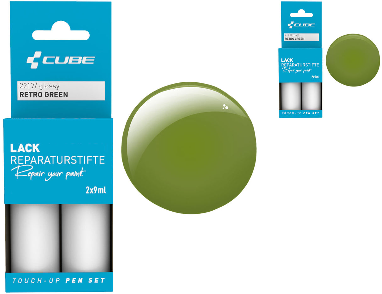 Cube touch-up pen sæt retro grøn