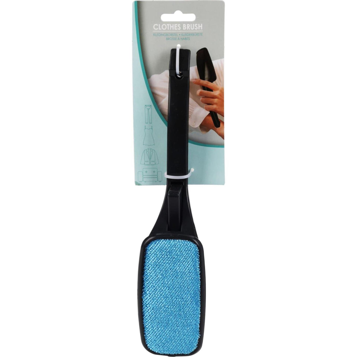 Excellent houseware kledingborstel 26x5,7x5cm zwart blauw