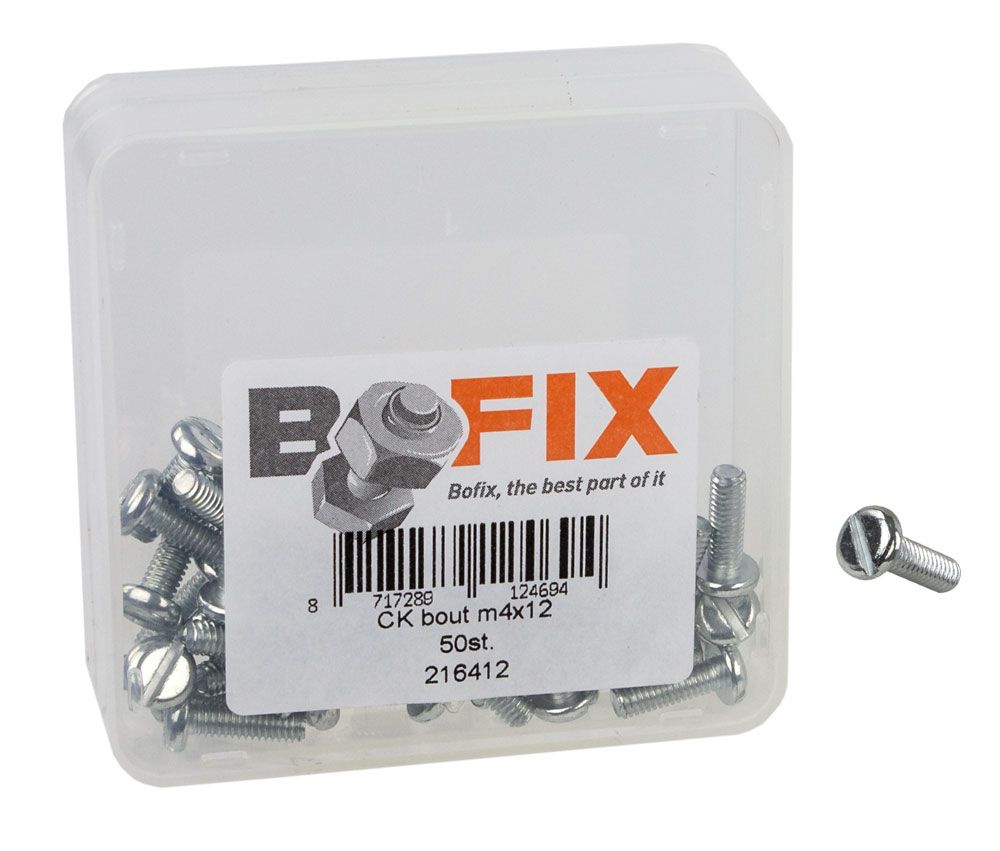 Bofix bolt m4x12 rundt hoved ds a 50