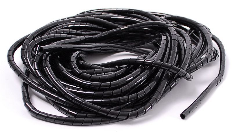 Umærket kabelspiraltape 4mm sort 10m
