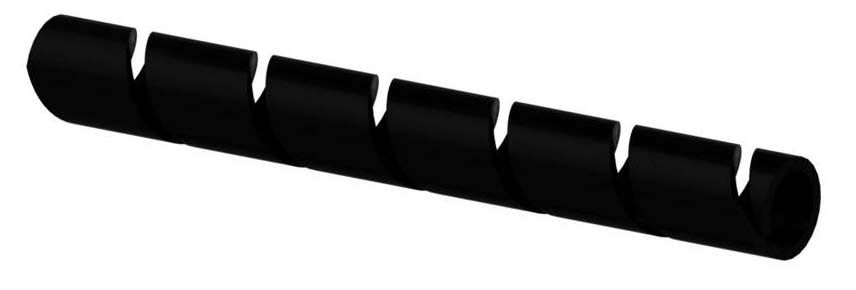 Umærket kabelspiraltape 6mm sort 10m