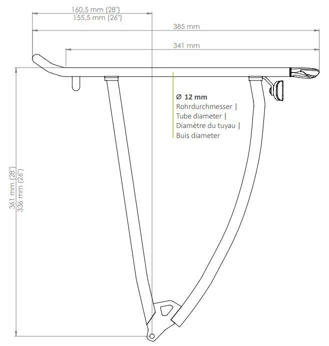 Racktime bagholder 26 shine evo light ac