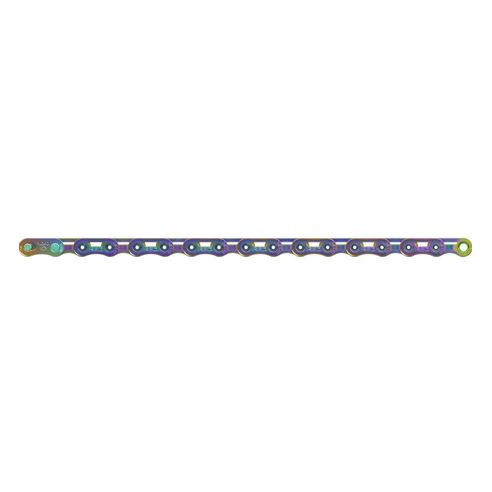 Sram kæde rød flattop regnbue 12sp 126 led powerlock e1