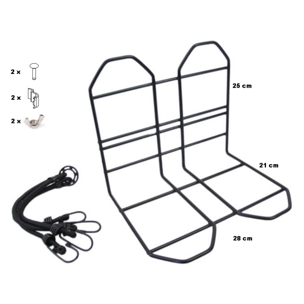 Bagagedæk 28 cm stål sort