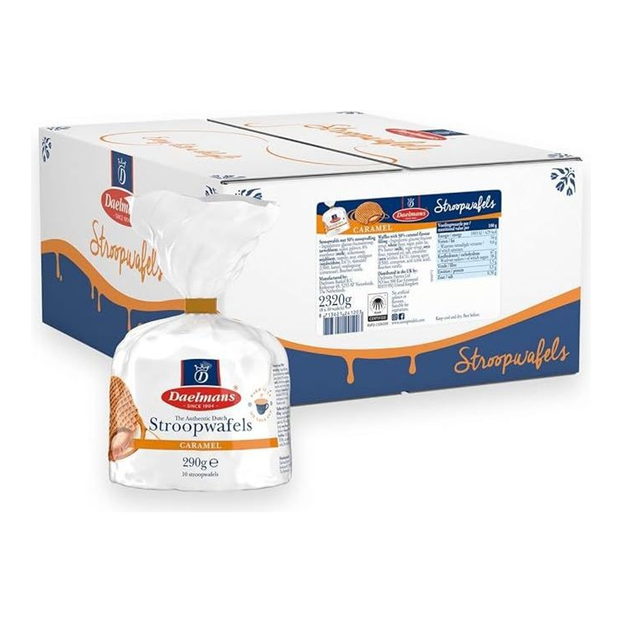 Daelmans stroopwafels karamel tuft taske (8x 290gr)