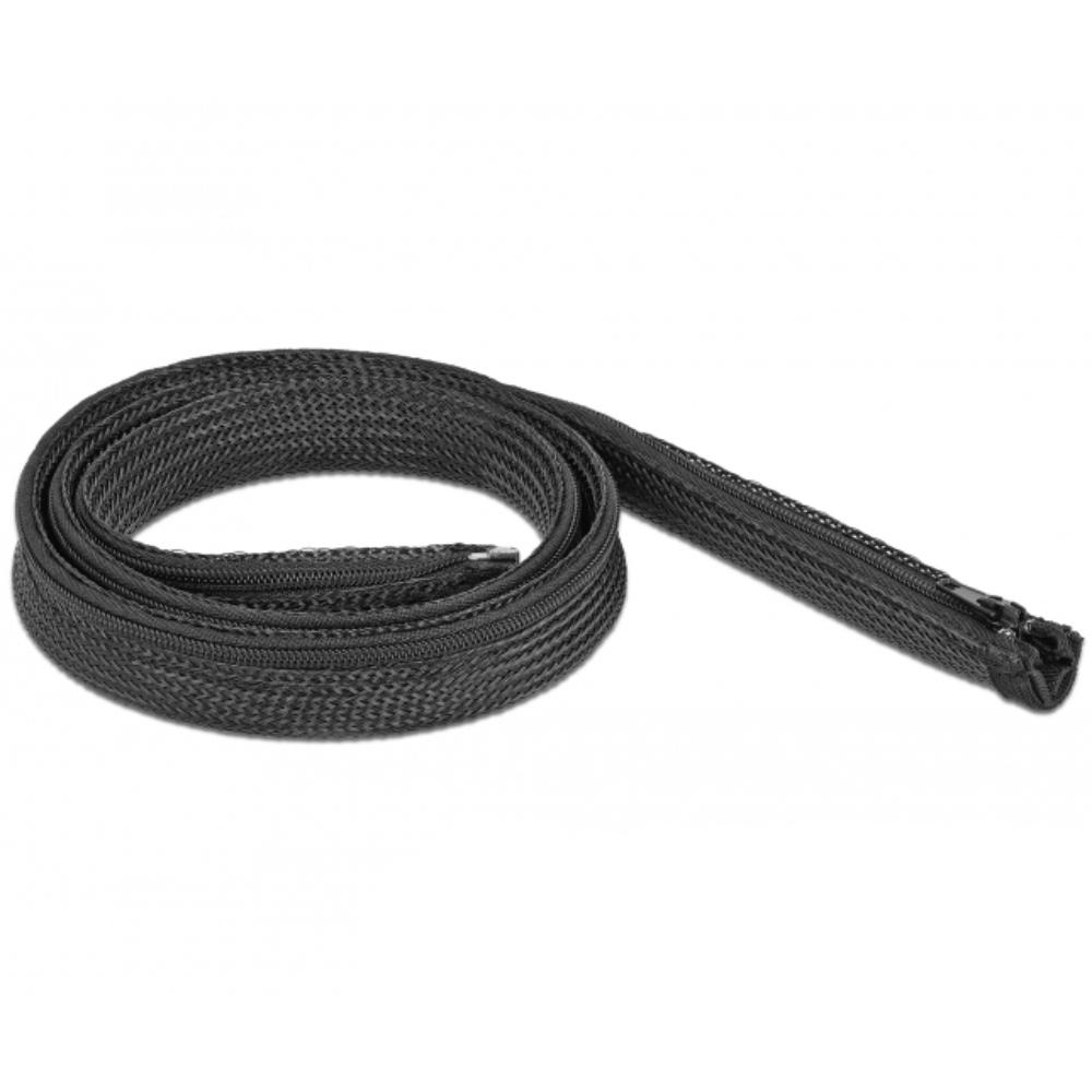 Delock flettet slange med lynlås 1 m x 20 mm sort