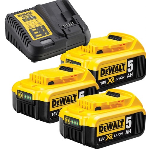 Dewalt dcb115p3 18v startsæt (3x 5.0ah batteri) dcb184 + oplader dcb115
