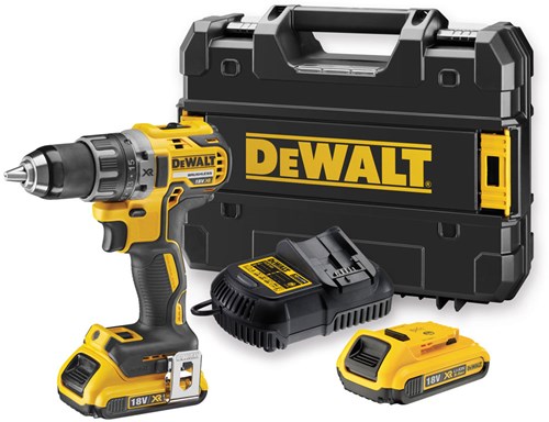 Dewalt dcd791d2 batteridrevet boremaskine - 18v 2.0ah xr li-ion i t-stak opbevaringstaske