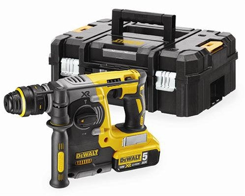 Dewalt dch273p2t-qw | xr børsteløs sds-plus batteri kombinationshammer 18v 24mm i tstak (2x 5.0ah batteri + oplader) - dch273p2t-qw