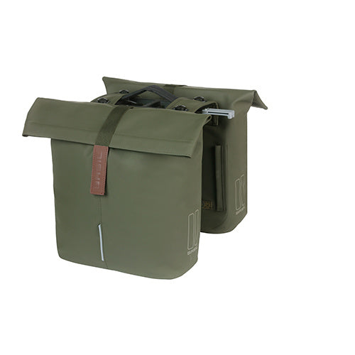 Basil Tas City Double Mik Vegan Leather | Moss grøn