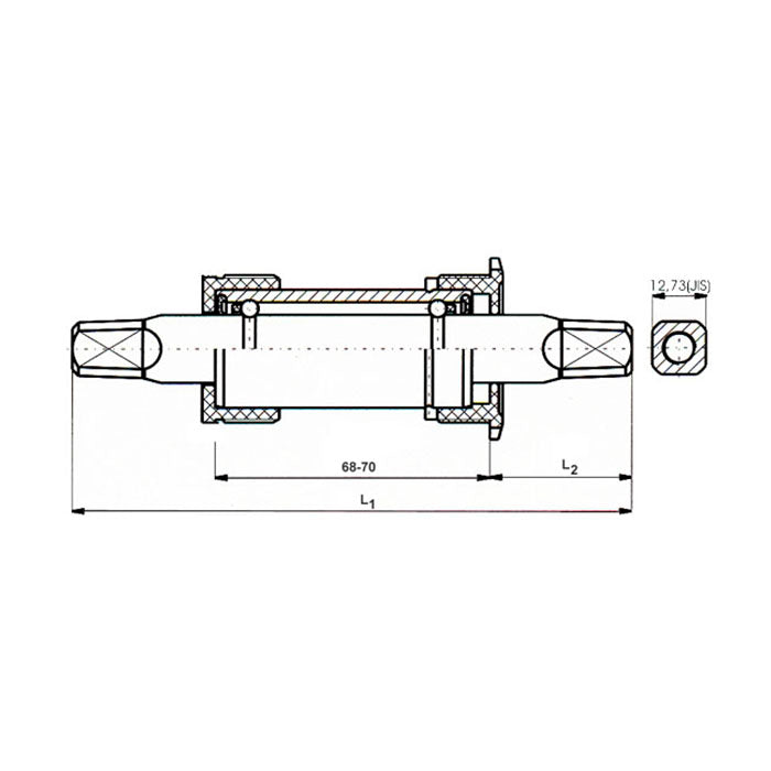 bundbeslag Shimano JIS 113,5 31 mm sølv