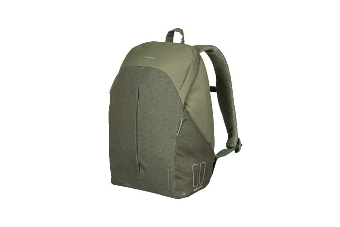 Basil B -Safe -pendler Nordlicht - Modern Bicycle -rygsæk til elektriske cykler - 18L - Green - Unisex - med LED -belysning
