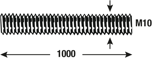 Connex gevindstang m10 1m rustfrit stål - dy250695