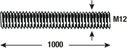 Connex gevindstang m12 1m vz - dy250705