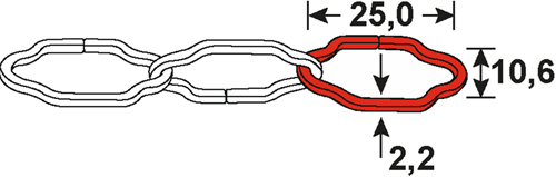Connex dekorativ kæde 10kg ms diamant 1090 25x8 - 40 meter - dy2700962