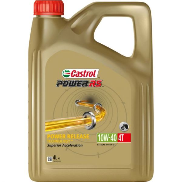 Castrol oil power RS 4T 10W-40 - flaske på 4 liter