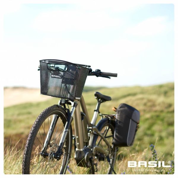 Basil Miles Bicycle -rygsæk - Multifunktionel grå cykelpose til kvindelige mænd - 17L - Hook -on -system