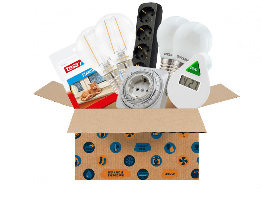 Energibesparende boks - medium - mix - fra
