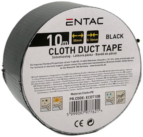 Enzo entac reparationstape 50mm rulle 10m sort - 4139542