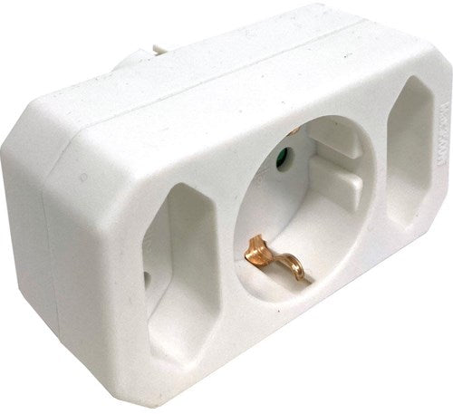 Enzo adapter - 1xra + 2xeuro - hvid