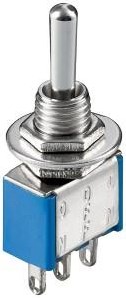 Enzo mini vippekontakt 1p on-off-on krom 7495321