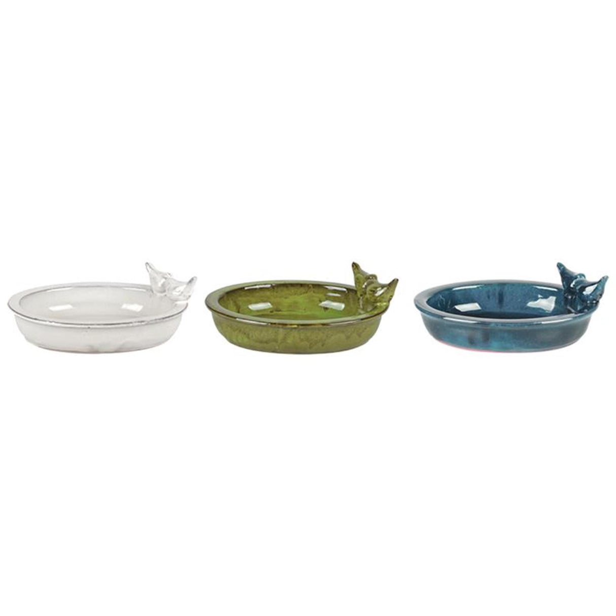 Esschert design keramisk ovalt fuglebad