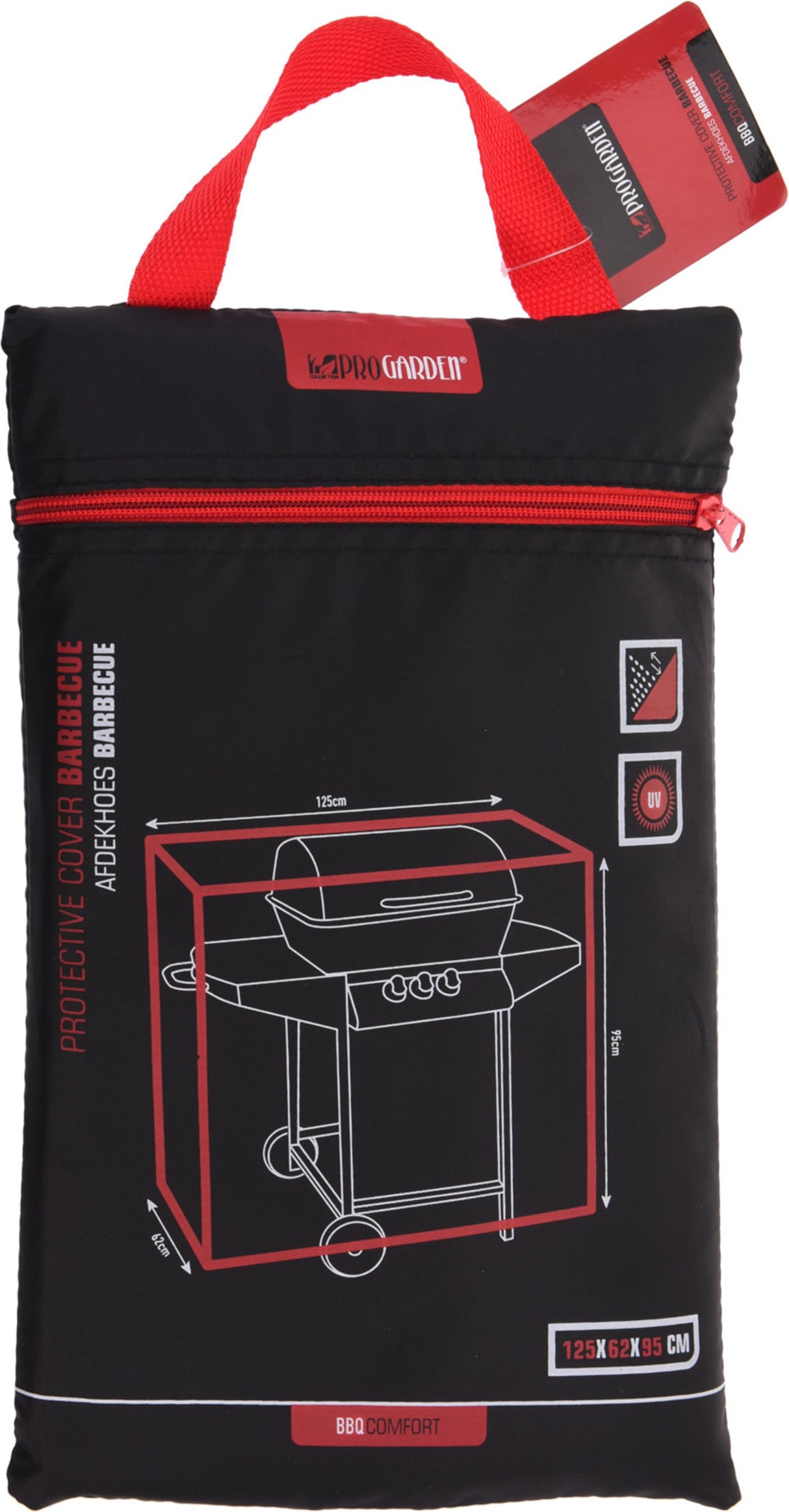 Pro havegrillbetræk 125x62x95 cm sort