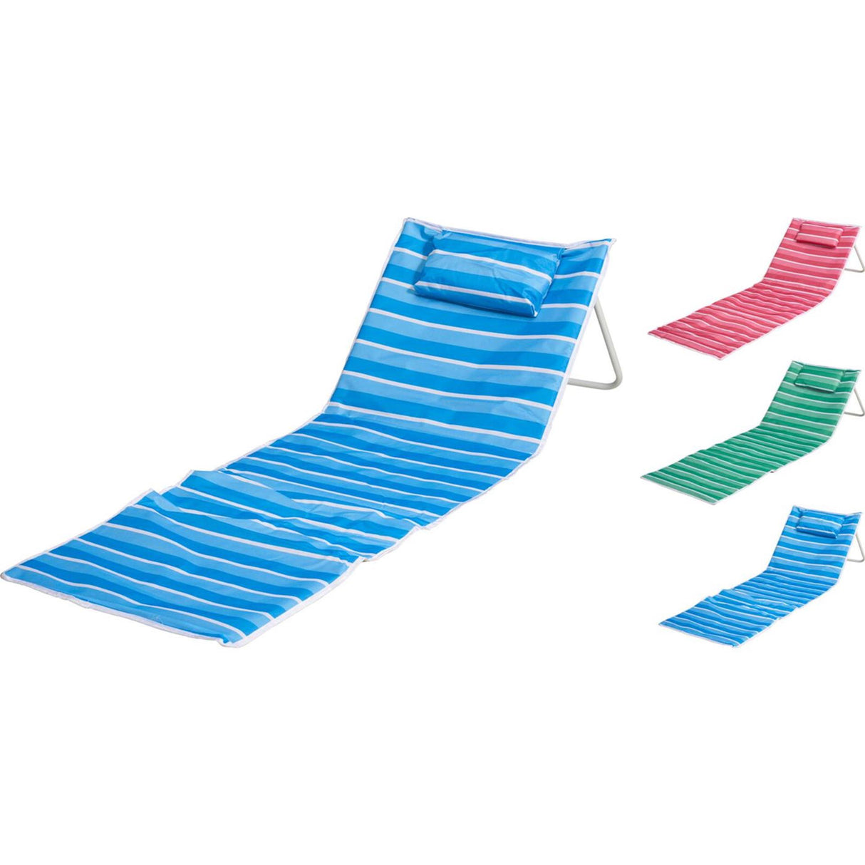 Pro beach strandmat met rugsteun strepen