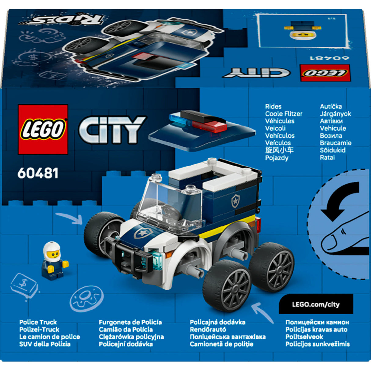 Lego city 60481 køretøjer politibil