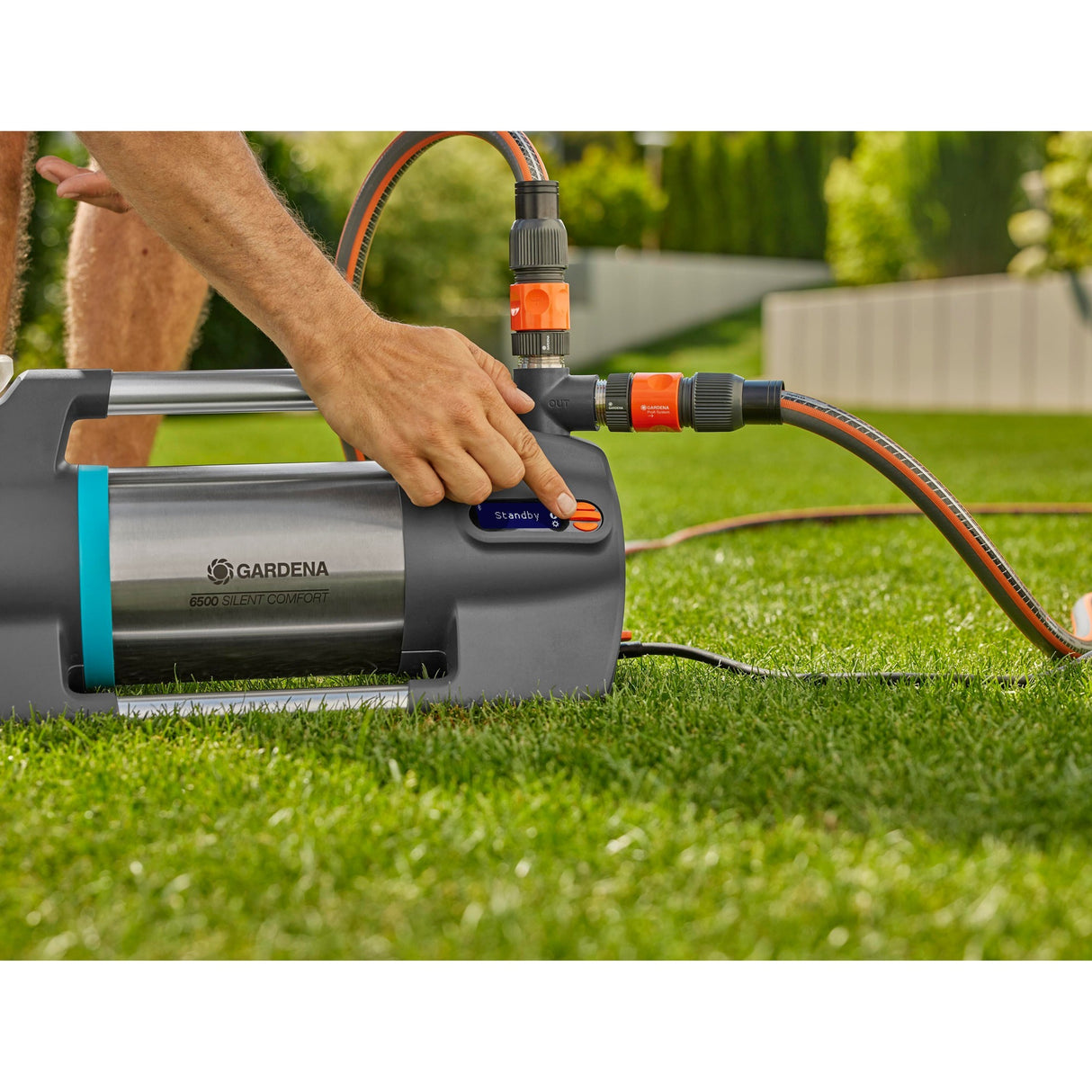 Gardena vandingspumpe 6500 silentcomfort (mørkegrå rustfrit stål, 1300 watt | Bluetooth)