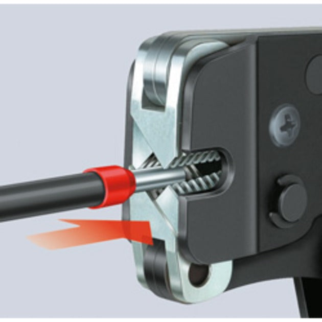 Knipex selvjusterende crimptang med frontindgang 975309 (automatisk kvadratisk crimp, med åbningsfjeder)