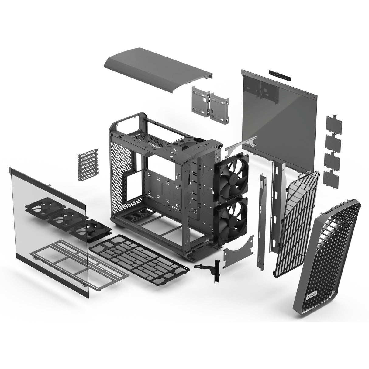Fractal design torrent grå tg lys tonet midi tårnhus (grå | 2x USB-A | 1x USB-C | hærdet glas)