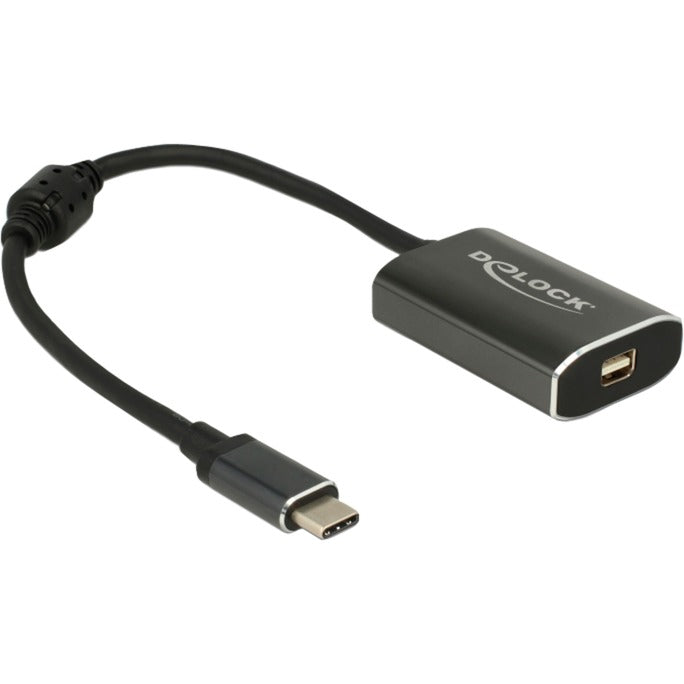 Delock USB-C (han) > mini skærmport (hun) med PD-funktionsadapter (mørkegrå, 0,2 meter)