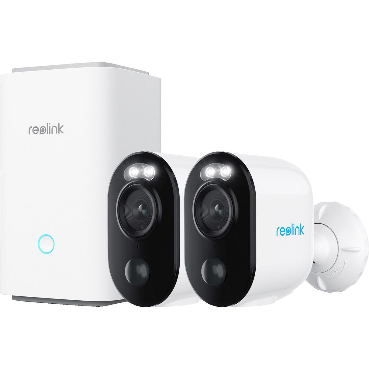 Reolink hub 1 med 2x argus series b310 sikkerhedskamera (hvid, 3 mp | wlan | farve nattesyn)