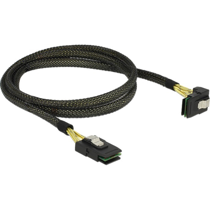 Delock mini sas sff-8087 > mini sas sff-8087 vinklet, 1 m kabel (sort, 83642)