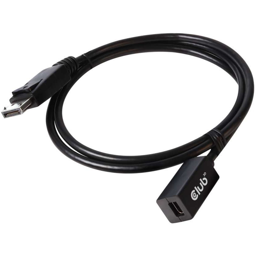 Club 3d mini displayport > displayport 1.4 (han) forlængerkabel (sort, 0,1 meter)