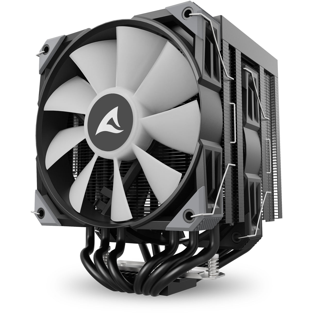 Sharkoon a60 rgb cpu køler (sort, 4-benet pwm blæserstik)