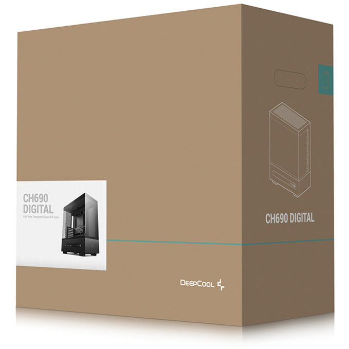 Deepcool ch690 digital midi tårnhus (sort | 2x USB-A | 1x USB-C | hærdet glas)