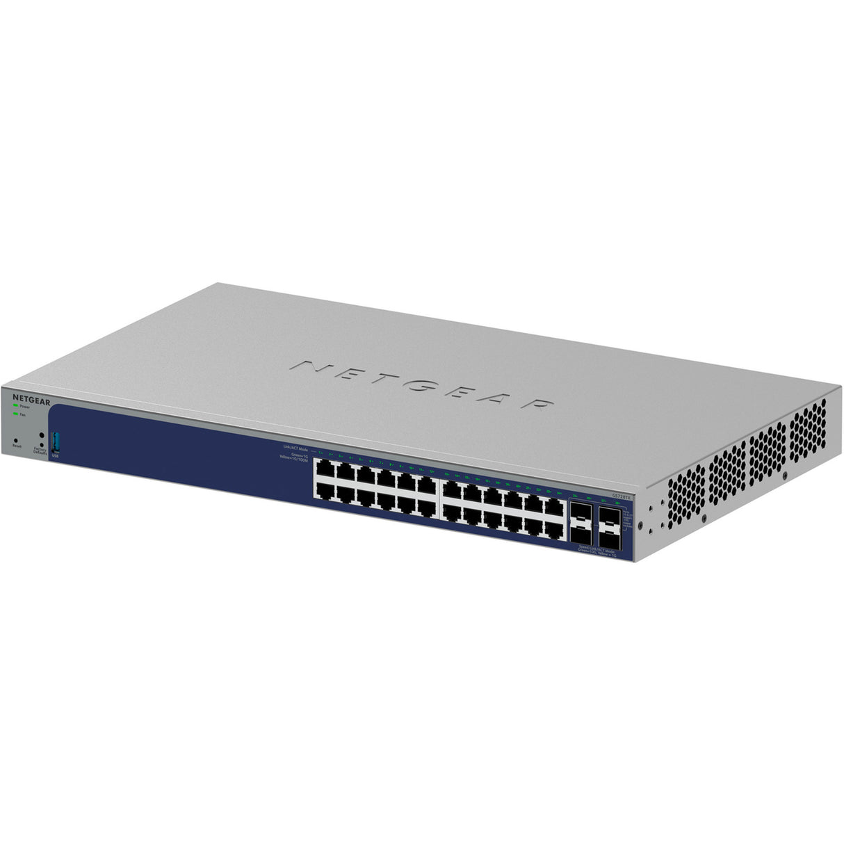 Netgear 24-ports gigabit smart switch med 4 SFP+ porte (grå, 10 GB)